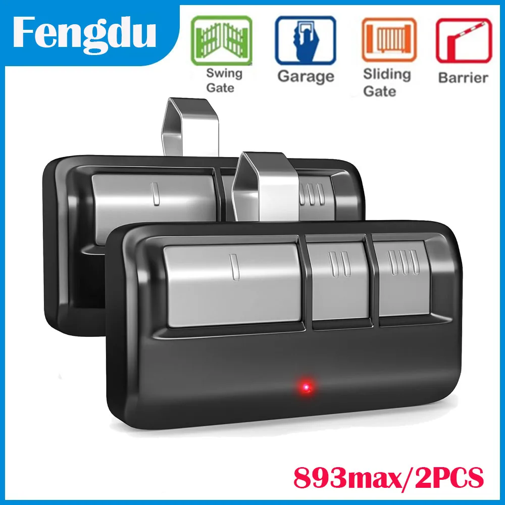 2 Stück Universal-Garagentoröffner-Fernbedienung mit Visierclip, Craftsman-Türöffner, geeignet für 5 farbige Lerntasten Image