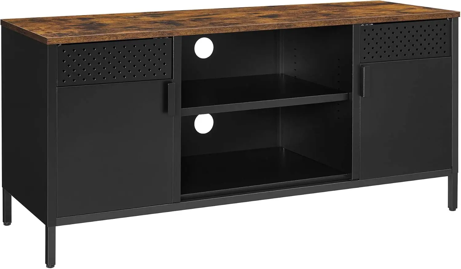 LTS103B01 TV-Schrank mit 3 Verstellbaren Regalen, TV-Ständer, Lowboard für Fernseher bis zu 55 Zoll, Wohnzimmer, Vintage Braun Image