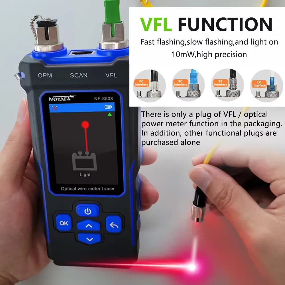 NOYAFA NF-8508 Länge Messgerät Netzwerk Finding Instrument Optische Faser Rot Licht Power Meter Netzwerk Analysator Image
