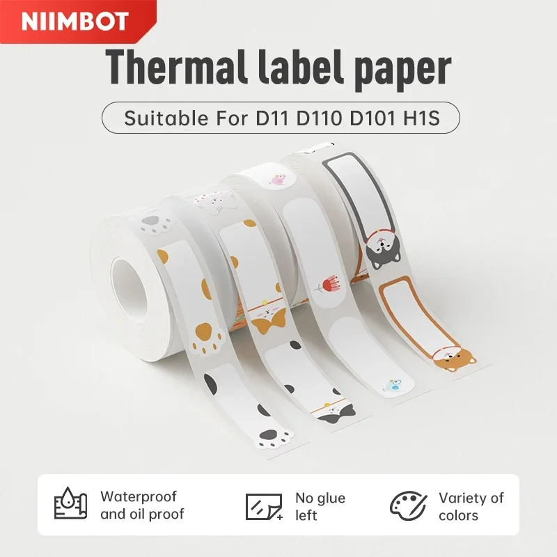 Niimbot D11/D101/D101/H1/H1S/ Etikett, weiß, farbig, Preisetikett, transparentes Etikett, Datumsanhänger, Thermopapier, Aufbewahrung, Büroetikett Image