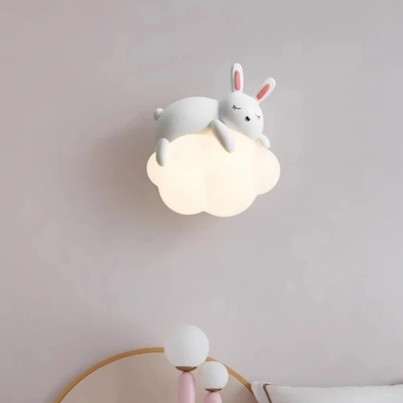 Nette Kinderzimmer Nacht Wand Lampe Bär Kaninchen Wolke Lampe Kreative Creme Stil Baby Zimmer Kindergarten Junge Mädchen Schlafzimmer Wand Licht
