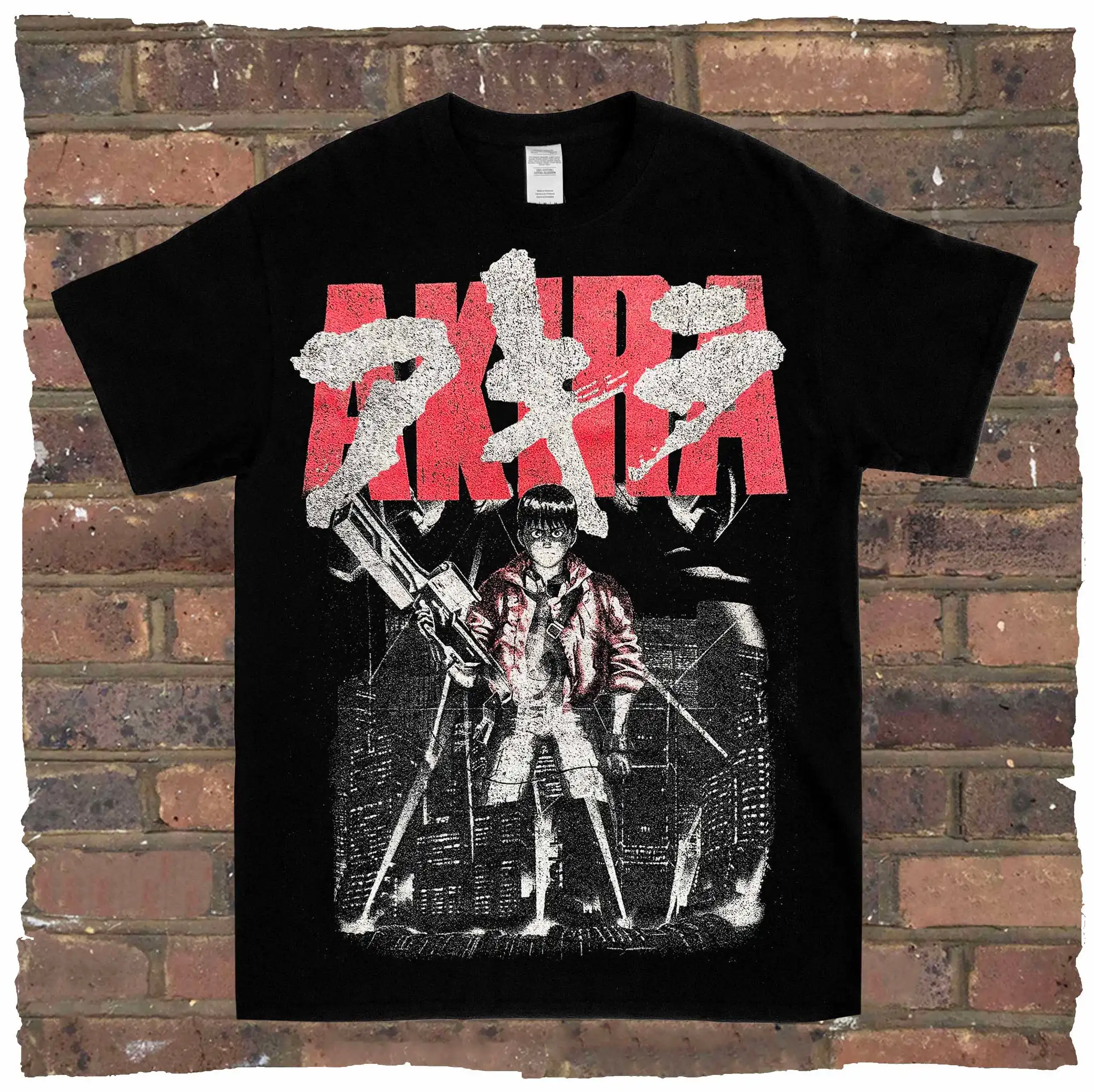 Japanisches Anime Akira Vintage Grafik-T-Shirt für Männer und Frauen Manga Übergroßes Loses Baumwoll-T-Shirt Hochwertige Streetwear-Kleidung