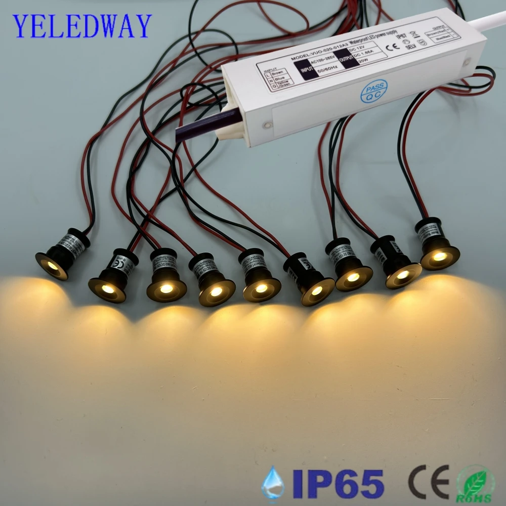Mini-LED-Strahler, 12 V, 1 W, Deckenstrahler mit Treiber, AC220 V, Schrank, Vitrine, Licht, IP65, Downlights, Schlafzimmer, Flurlampen