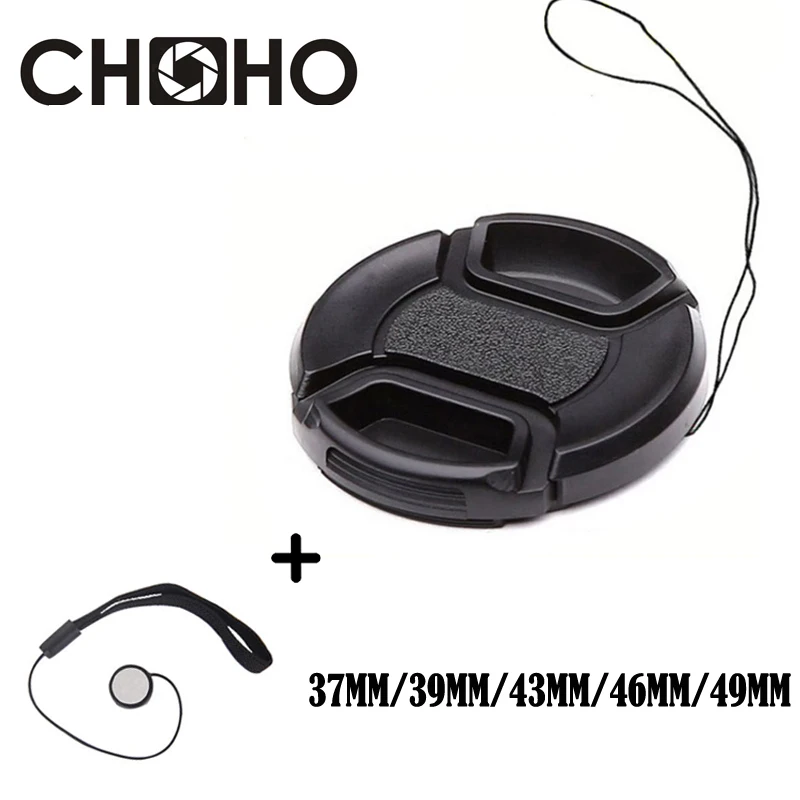 Universeller Objektivdeckel aus Kunststoff, zum Aufstecken der vorderen Abdeckung, 37 mm, 39 mm, 43 mm, 46 mm, 49 mm, für DSLR, Canon, Nikon, Sony, Olympus, Fuji Image