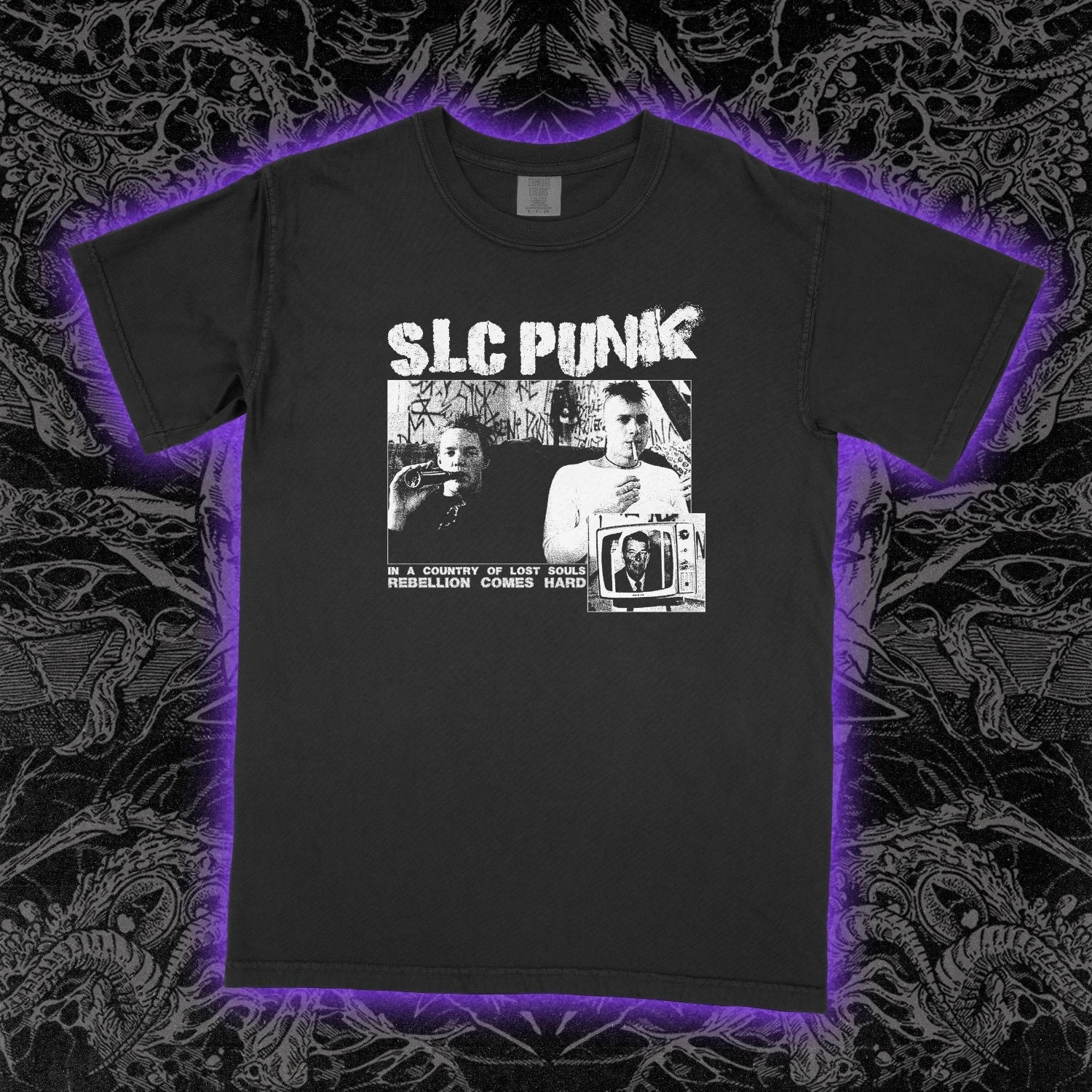 SLC Punk T-Shirt mit klassischer Filmgrafik im 90er-Jahre-Punkrock-Alternative-Stil, Unisex-Streetwear-Shirt aus reiner Baumwolle für alle Jahreszeiten