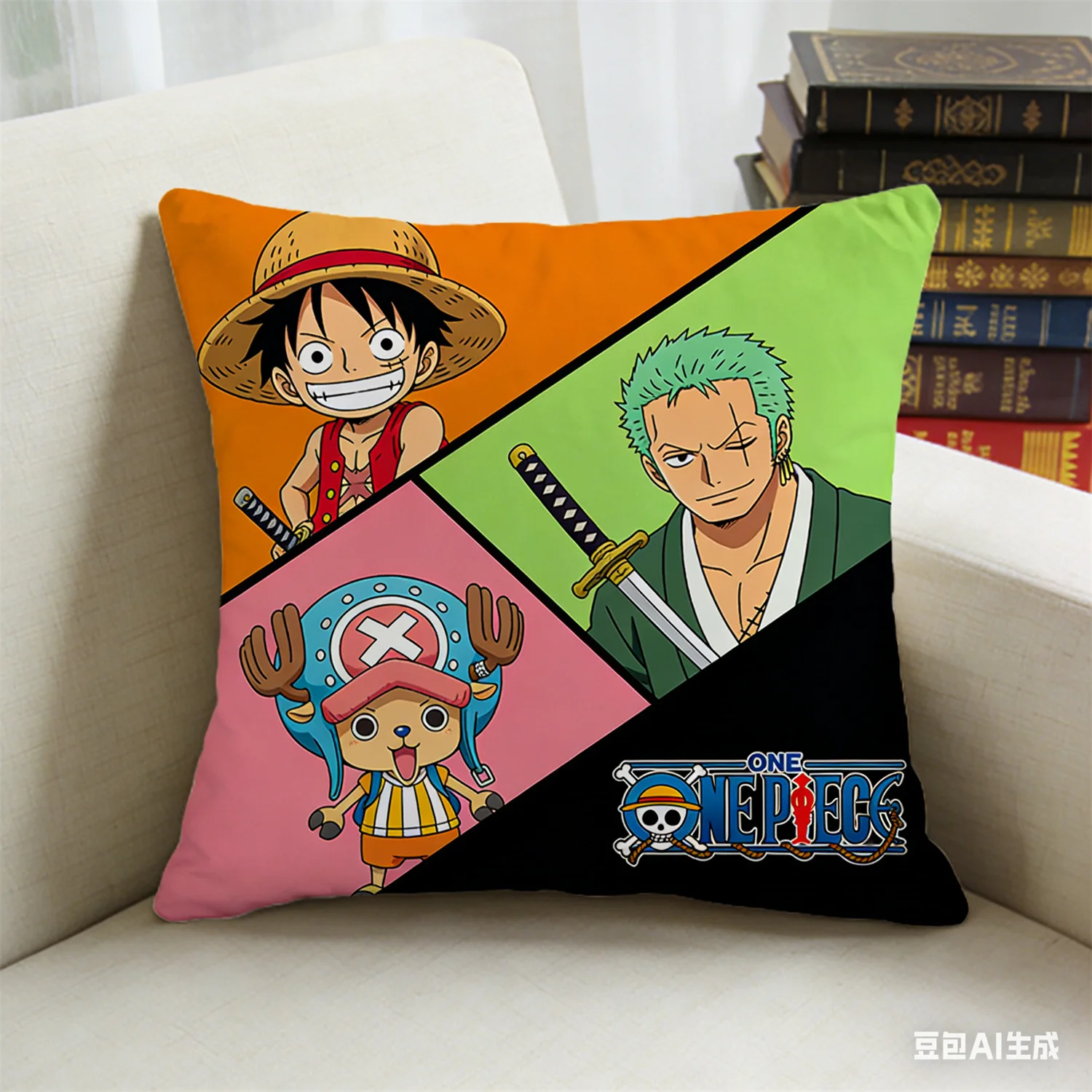 Einteiliger Kissenbezug, dekorativer Kissenbezug mit Anime-Fan-Favoriten-Charakter-Aufdruck für Schlafzimmer, Wohnzimmer und Anime-Enthusiasten Image