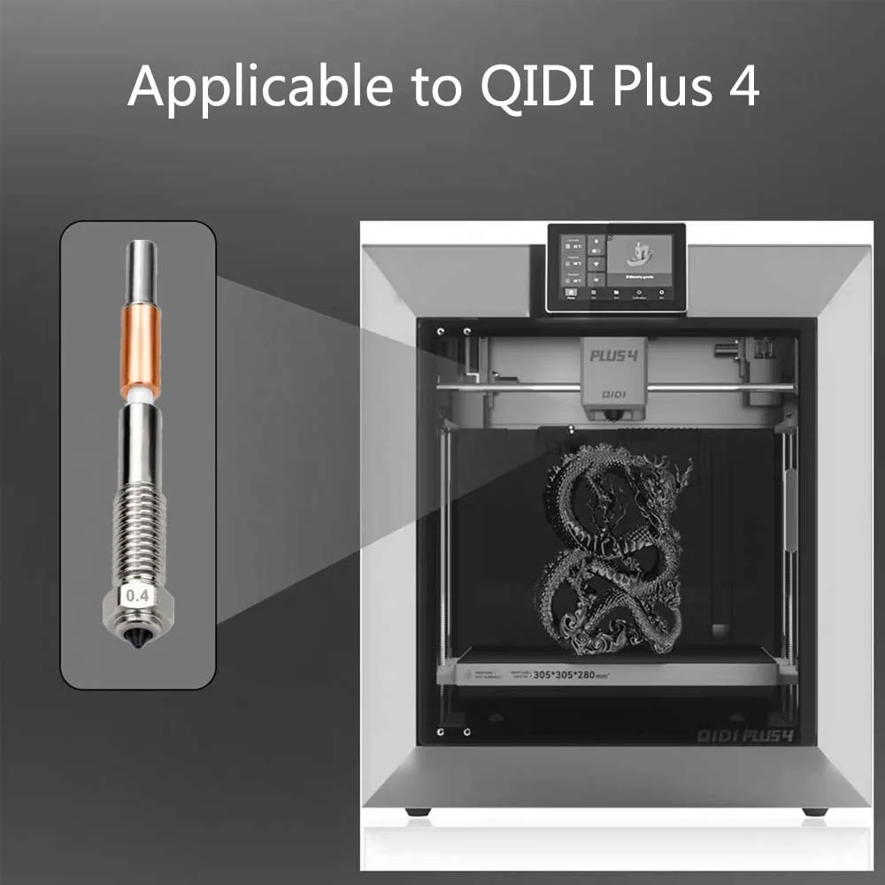 Für Qidi Plus4 Bimetall-Düse 0.2 0.4 0.6 0.8 Keramik-Isolierung Integrierte Schnellwechsel-Düse 3D-Drucker Plus 4 Hotend-Teile Image