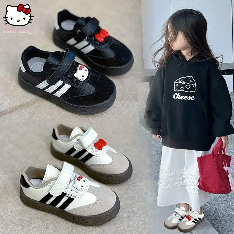 Kawaii Sanrio Hello Kitty Sportschuhe Cartoon Mädchen Boardschuhe Frühling Herbst Neue Freizeitschuhe Kinder Studenten Sneakers Leicht