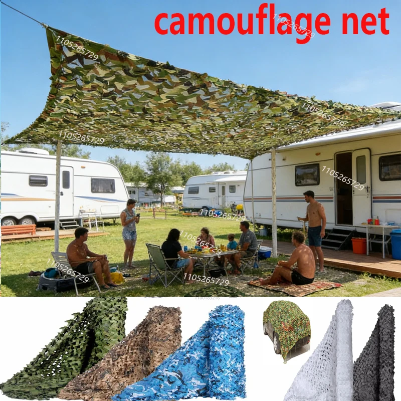 Verstärktes Tarnnetz aus doppellagigem Oxford-Gewebe für Schutz, Dekoration, Sonnenschutz, Tarnzaun, Camping. Image