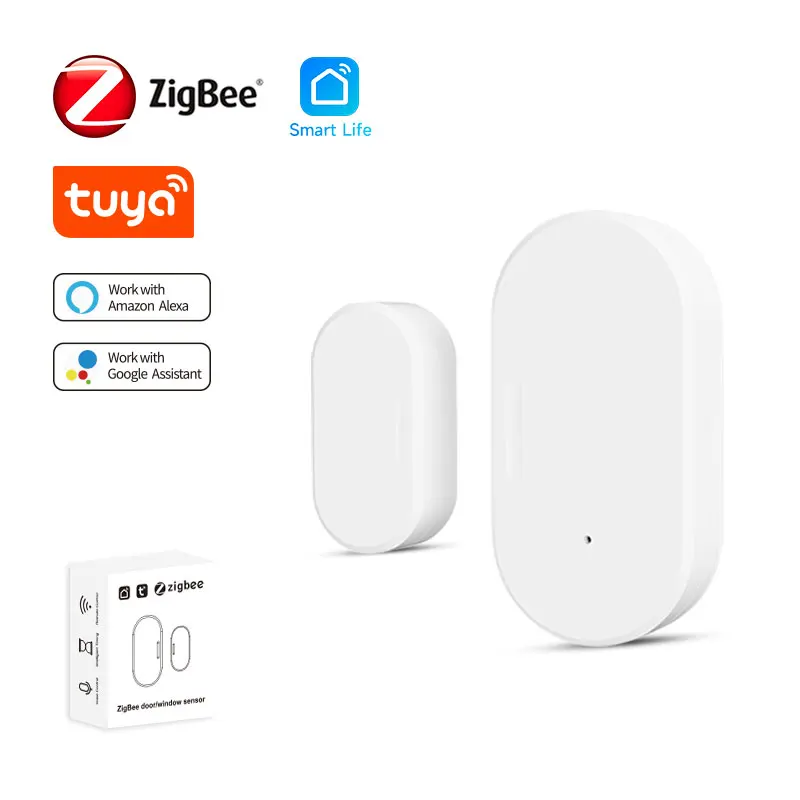 Intelligenter ZigBee 3.0 Tür- und Fenstersensor mit Lux-Lichterkennung 2-in-1 Echtzeit Drahtloser Magnetischer Alarm App-Fernbedienung Haussicherheit Image