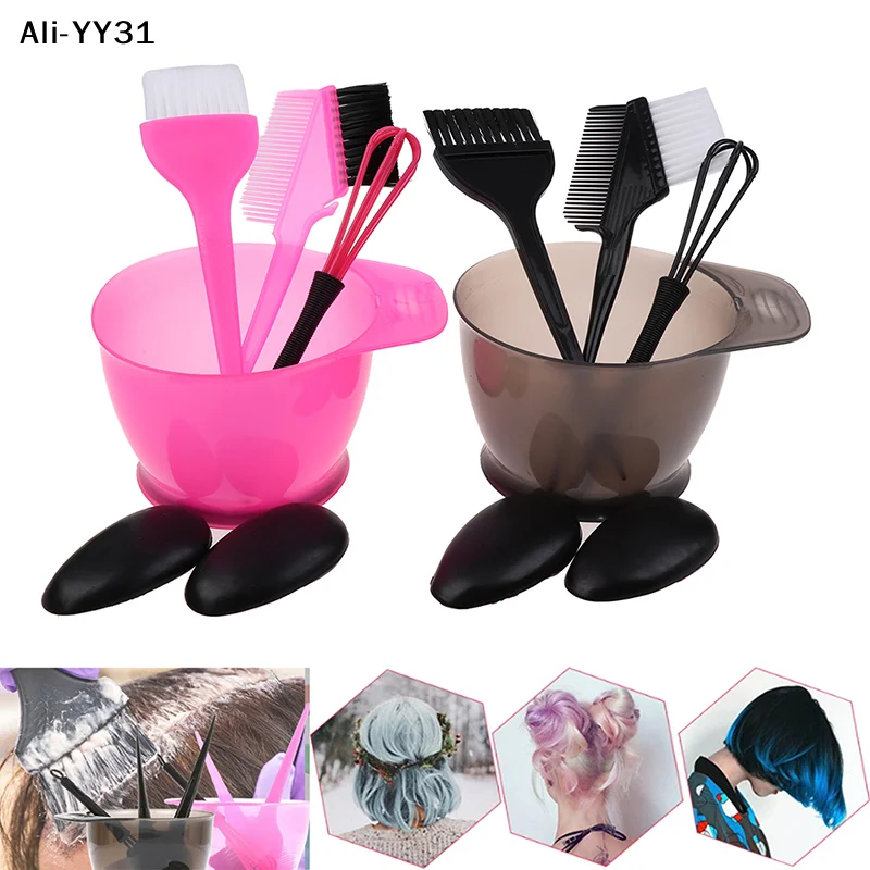 【Ys31】5-teiliges Set mit Haarfärbepinsel und Schüssel, Bleich- und Färbeset, Schönheitskamm Image