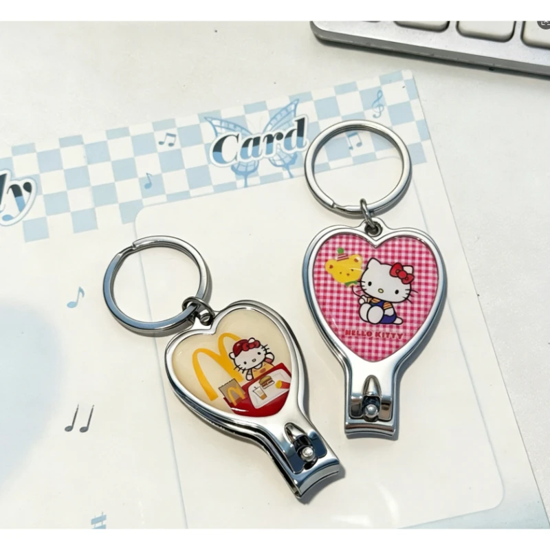 Harajuku Mädchen Engel Hello Kitty Nagelklauen-Schlüsselanhänger Dekoration Cartoon Kawaii Charm Vintage Hello Kitty Nagelklauen Geburtstagsgeschenk