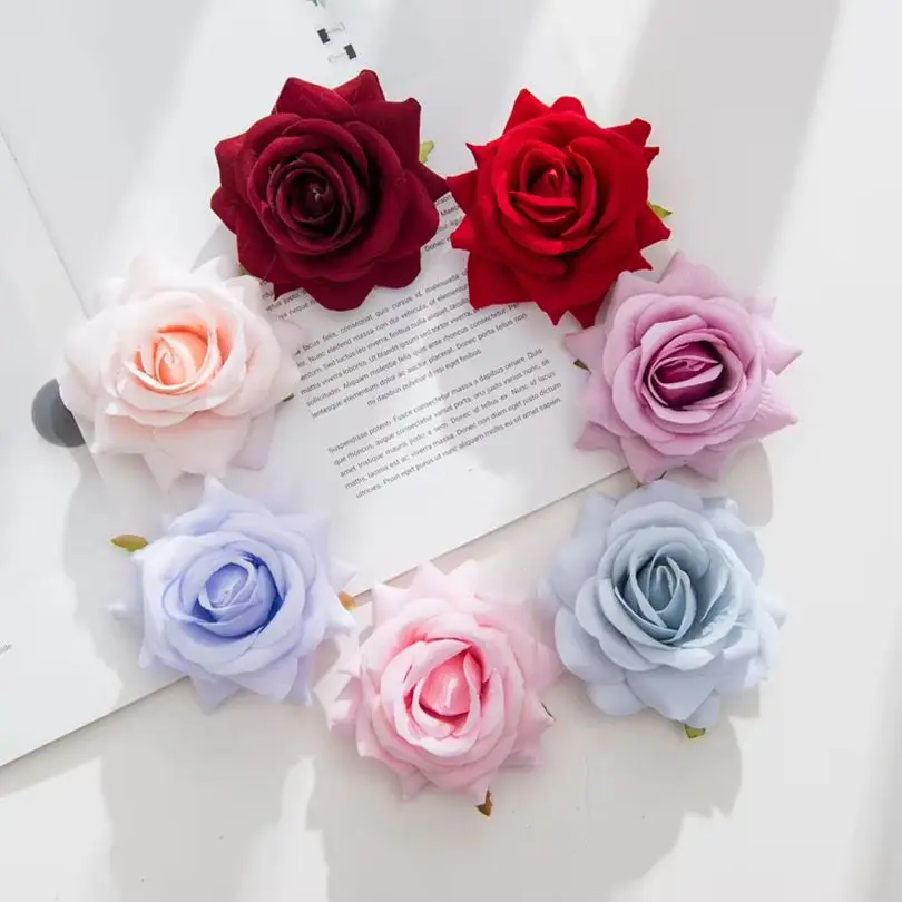 5/10 Stück Seiden-Kunstrosen Blütenköpfe für Hochzeit, Wanddekoration, Feiertage, Garten, Außenbereich, DIY-Geschenke, Tischdekoration, Heimvasen Image