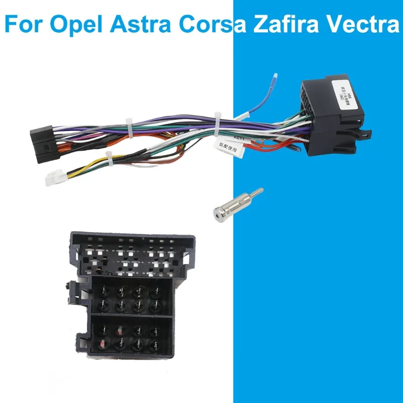 Für Opel Astra Corsa Zafira Vectra Autoradio ISO-Kabelbaum 16-poliger Android-Kabeladapter mit CAN-Bus-Decoder Image