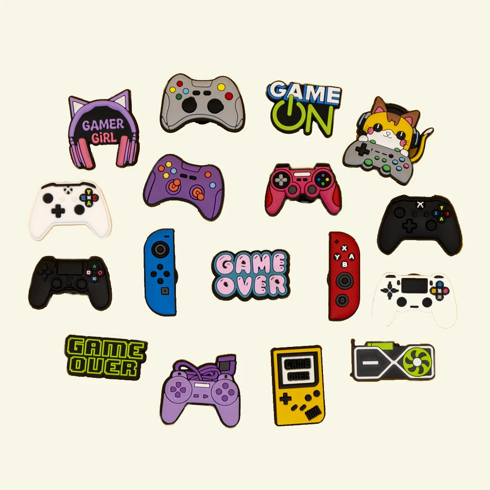 1-13 Stück Schuh-Charms Spielkonsole Gamepad Schuhdekorationen für Männer Jungen Geschenke Clog-Zubehör Clog-Schnalle Passend für Sandalen