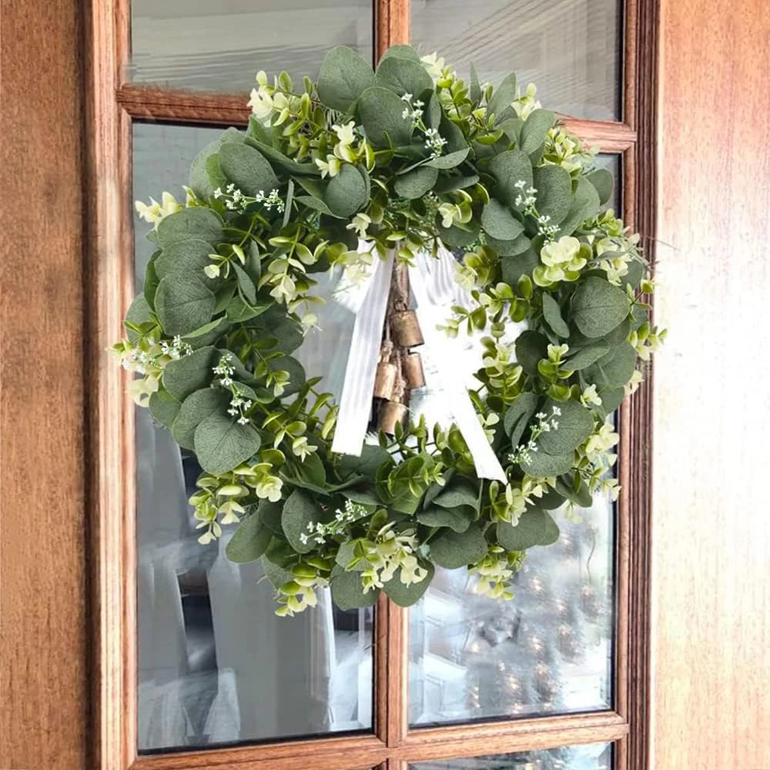 5/10 Stück Künstliche Pflanzen Seiden-Eukalyptusblätter Hochzeits-Brautaccessoires Ausverkauf Heim Zimmer Tisch Dekoration Festival Kranz Geschenke Image