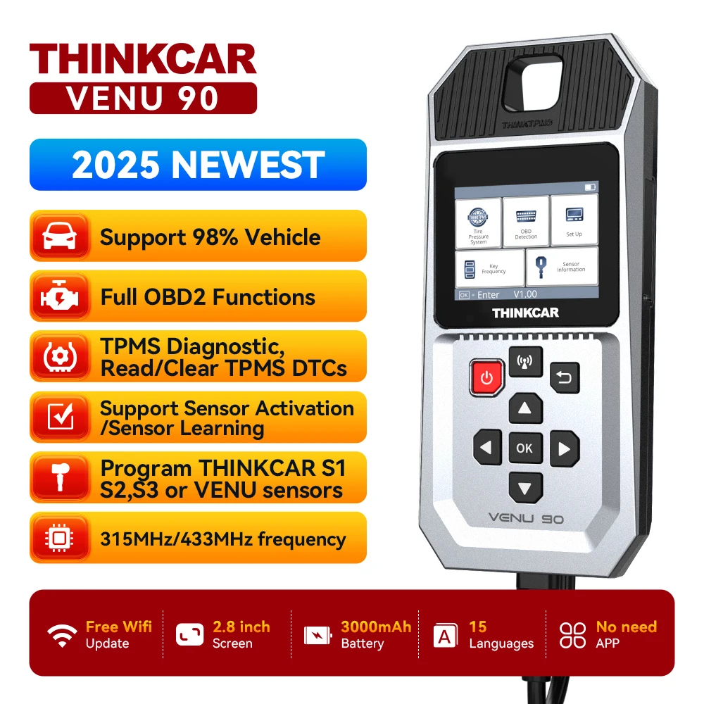 THINKCAR VENU 90 TPMS Reifendruck-Diagnosegerät OBD2 Auto-Scanner Sensor-Aktivator Lern- und Programmierwerkzeug Kostenlose Updates Image
