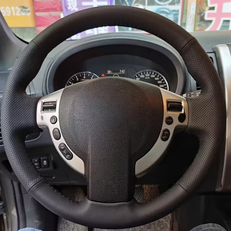 Maßgefertigter Leder-Lenkradbezug für Nissan Qashqai 2007-2015 Rogue X-Trail 2008-2013 NV200 2009-2016 Sentra 2007-2012 Image