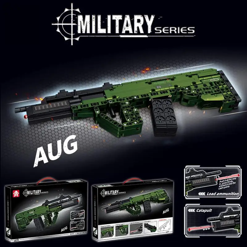 MOC VECTOR SMG Waffen-Bausteine Taktisches Militär-Gewehrmodell Bausteine DIY Schießbares Gewehr Spielzeug Kinder Weihnachtsgeschenke Delta Force Image