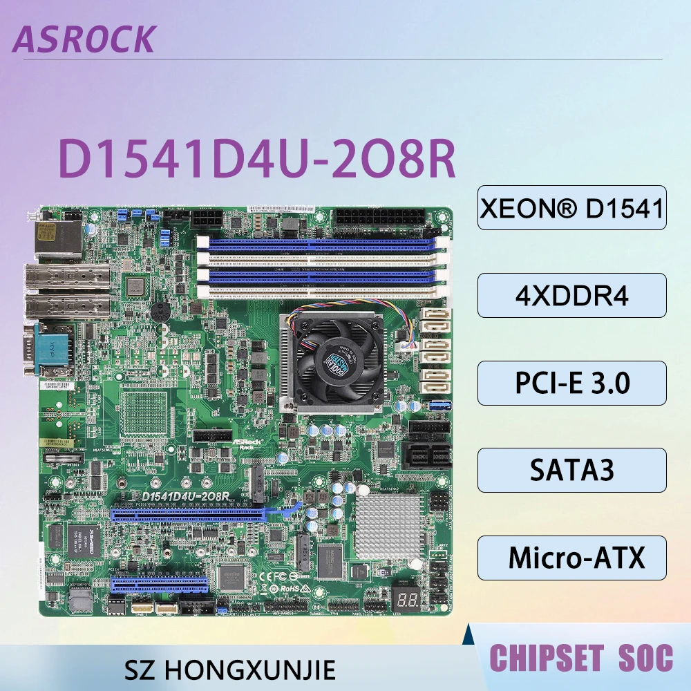 ASROCK D1541D4U-2O8R Brandneues Motherboard mit integrierter CPU Intel ® Xeon ® D1541 Unterstützt Memoria Ram DDR4 Micro-ATX Desktop-PC-Computer