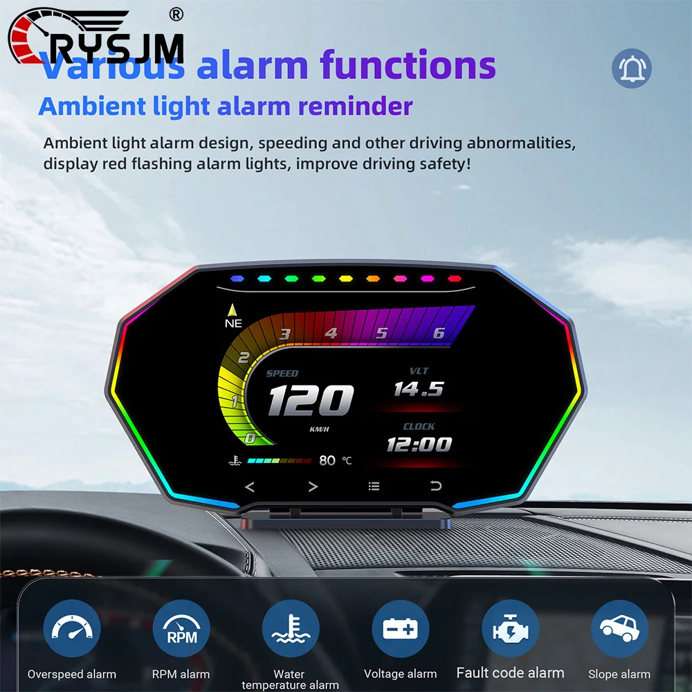 F11 GPS OBD2 Auto Touchscreen Head-Up-Display OBD HUD Digitale Anzeige für Spannung, Wassertemperatur, Kraftstoffverbrauch, Auto-Elektronikzubehör Image
