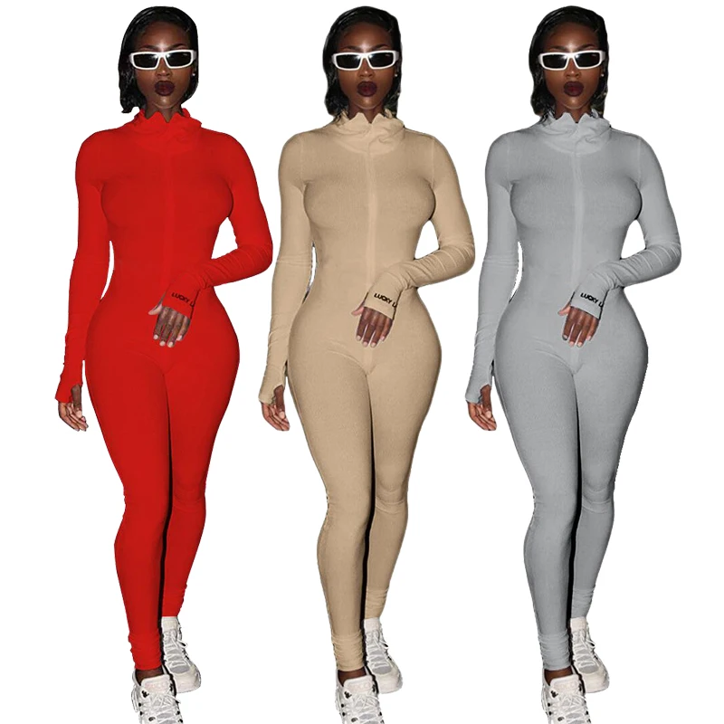 Streetwear Weiß Gestrickte Sexy Bodycon Lucky Label Overall Frauen Insgesamt 2025, Langarm Dünne Strampler Frauen Overall Weibliche