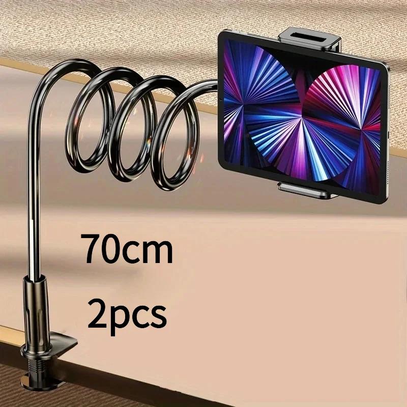 Faltbarer 70cm Lazy Bedside Desktop Live Phone Tablet Clip Stand Kopfstützenhalter für iPad Samsung Tabs Xiaomi ASUS Image