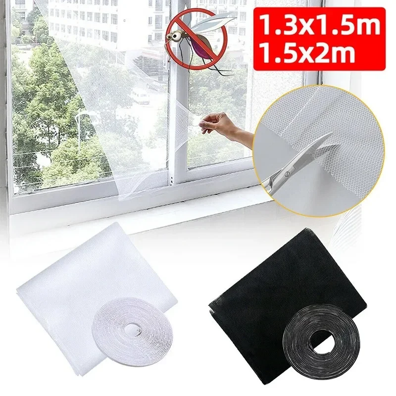 Anti-Fliegen-Moskitonetz DIY Selbstklebendes Fliegen-Moskitonetz für Fenster, Insektenschutz-Netzvorhänge für Fenster