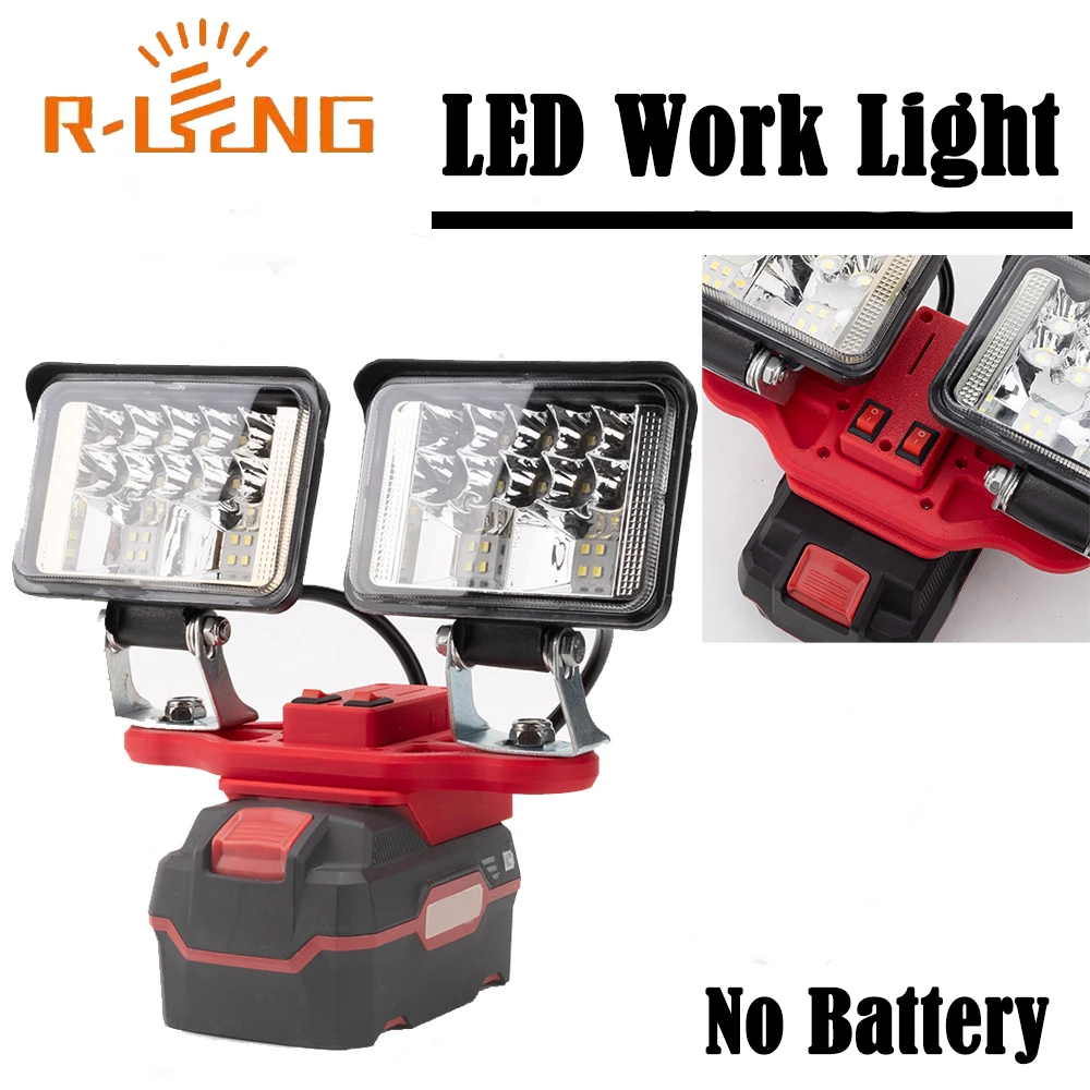 Tragbare LED-Arbeitsleuchte für Lidl Parkside X20V Lithium-Batterie mit USB, kabellose Outdoor-Arbeitsleuchte, Angel- und Notfall-Handlampe