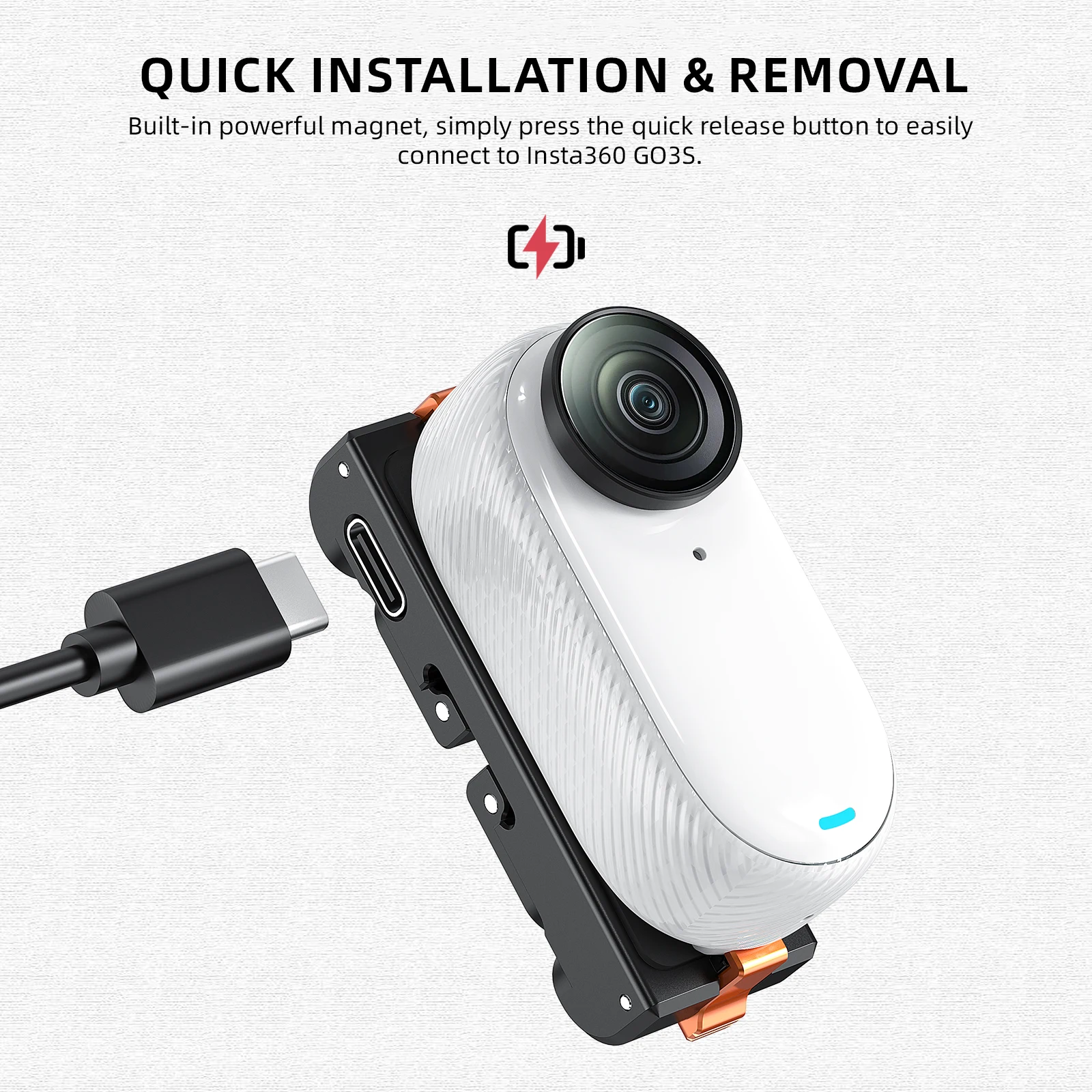 Go 3 magnetischer Schnellwechseladapter für Insta360 Go 3/GO 3S wiederaufladbares Kamerazubehör zur Basismontage mit 1/4 und Gopro-Schnittstelle Image