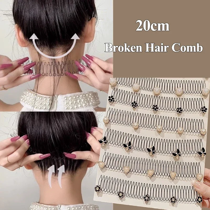 Schöne Blume Perle Gebrochenes Haar Organizer Mädchen Frauen Haarnadel Clip Unsichtbare Pony Festen Einsatz Kamm Tiara Stirnband Zubehör Image