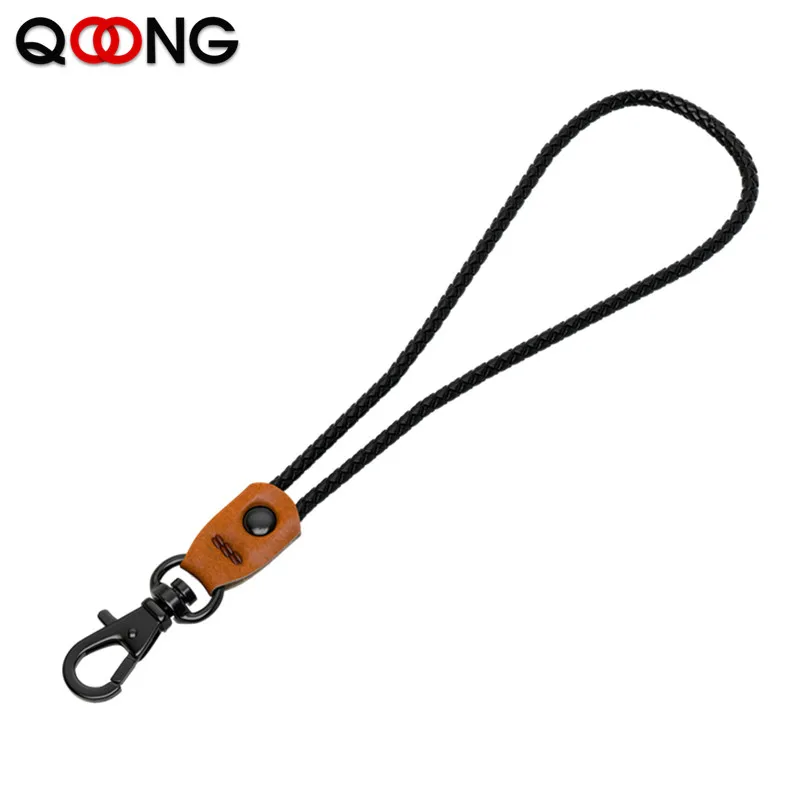 Echtes Leder Auto Schlüsselbund Schlüsselbund Multi-funktion Retro Seil Schlüssel Kette Halter Authentische Lammfell Telefon Lanyard Schlüssel Ring M10 Image