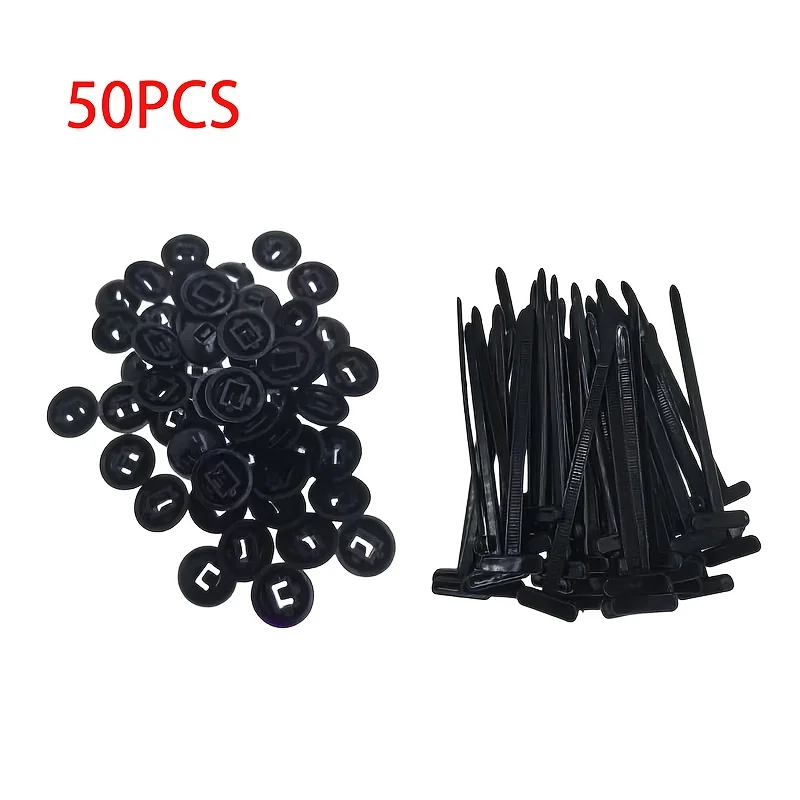 50 Stück selbstsichernde Nylon-Kabelbinder mit schwarzem Kunststoff-Reißverschlusskopf, multifunktionaler Kabel-Organizer für Autoreparatur, Zuhause und Outdoor Image