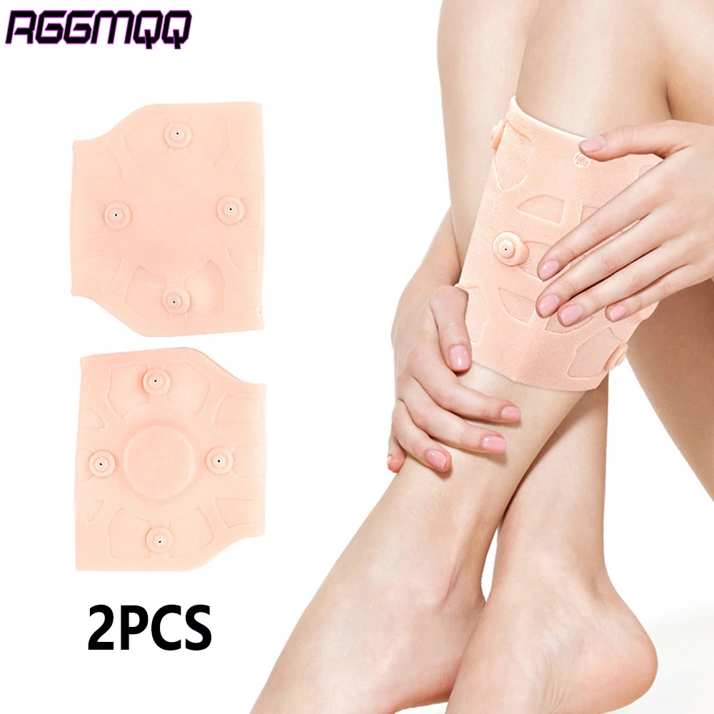 2er-Pack magnetische Waden- und Kniestütze – elastische Kompressionsmanschette SEBS für zerrissene Muskeln, Arthritis, Sportregeneration, Damen und Herren Image