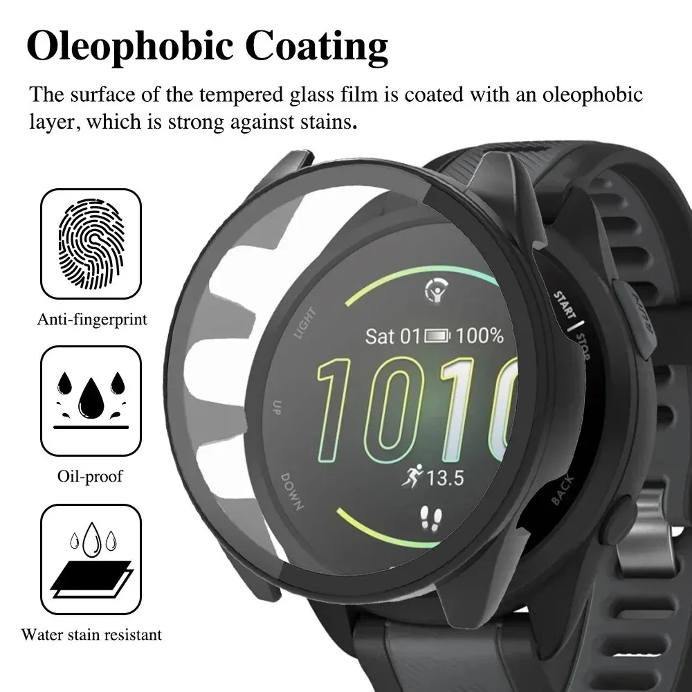 PC-Gehäuse + gehärtetes Glas für Garmin Forerunner 165 265 965 Schutzfolie aus gehärtetem Glas Garmin Venu 3/Vivoactive 5 Shell Image