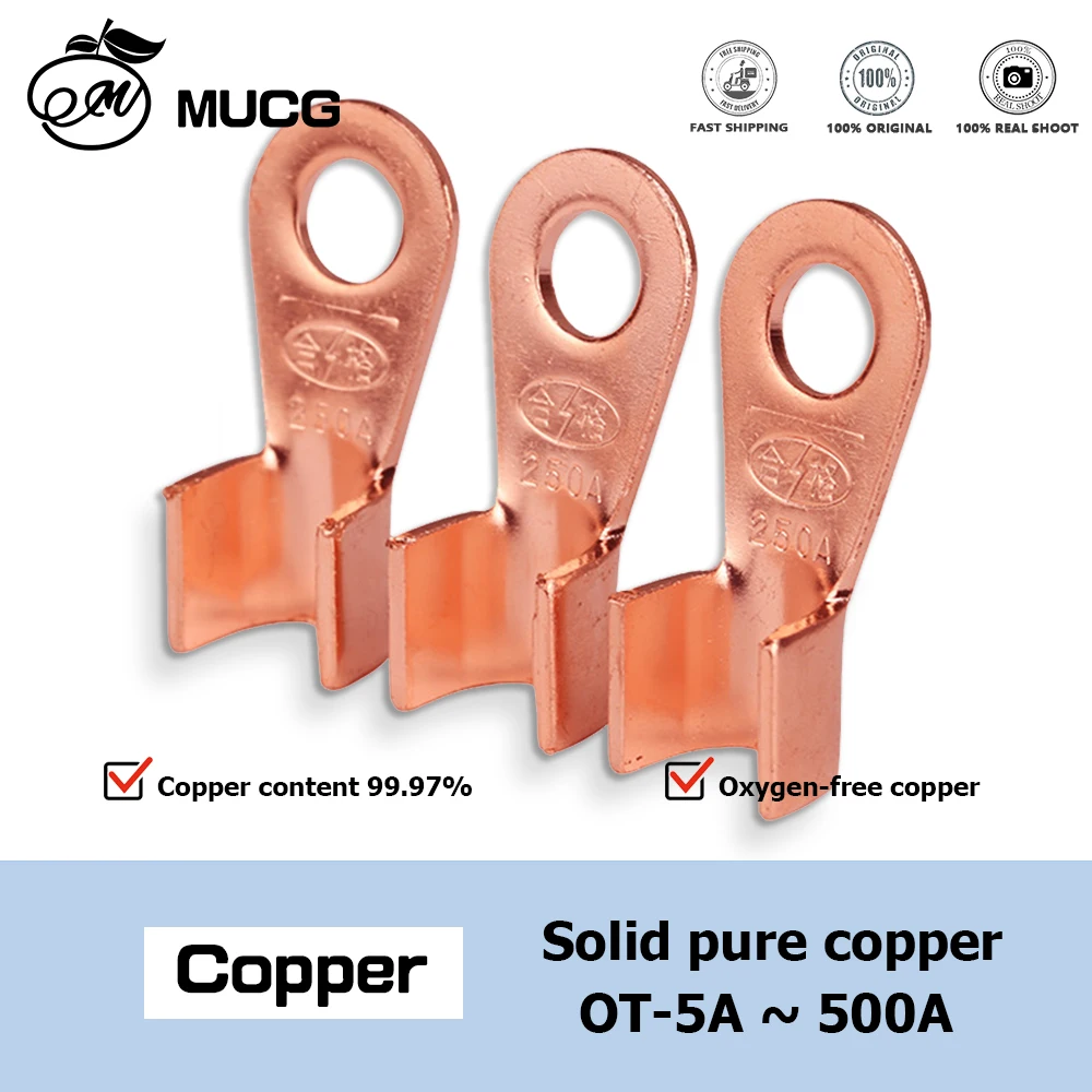 OT 5A ~ 600A Ring- oder runde Kupfer-Crimpklemmen M6 M8 M10 M12 Kabelstecker für Draht-Verbindungskabel für elektrische Schalter Image