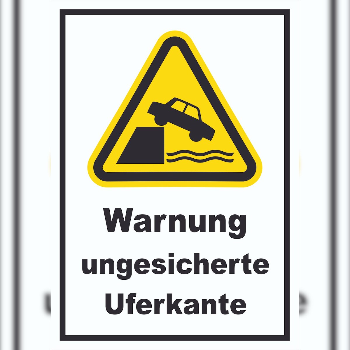 HB-Druck Schild Warnung ungesicherte Uferkante A5 (148x210mm) Image