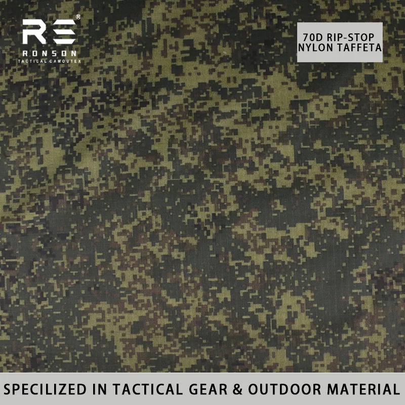 Russland EMR Digitales Pixel Woodland Camouflage 210T Nylon Rip-Stop NIR Nahinfrarotgewebe Wasserdicht PU-beschichtet für Outdoor-Zelte Image