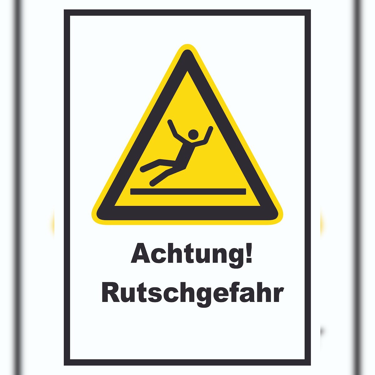 HB-Druck Achtung Rutschgefahr A5 Rückseite selbstklebend Schild