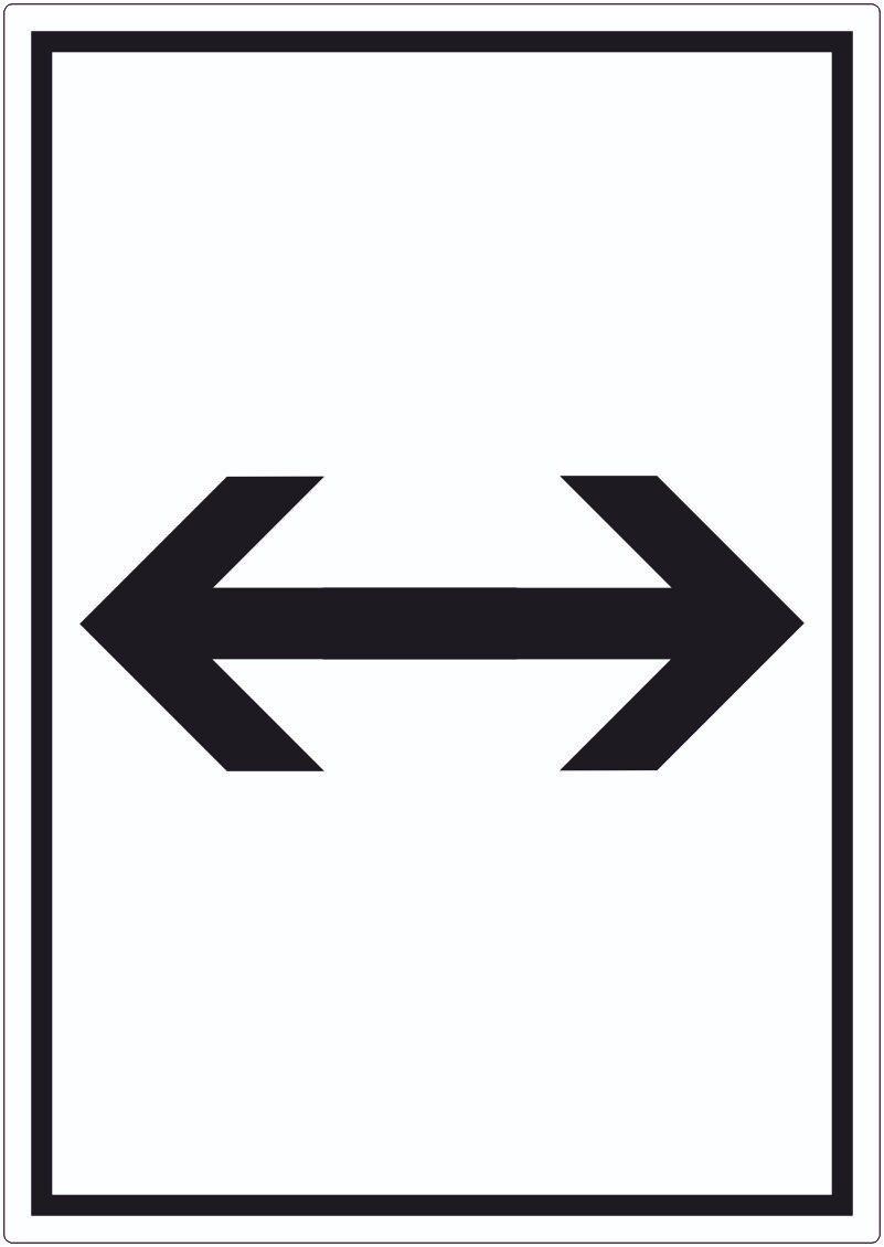 HB-Druck Richtungspfeil rechts links Aufkleber hochkant schwarz weiss Pfeil A4 (210x297mm) Image