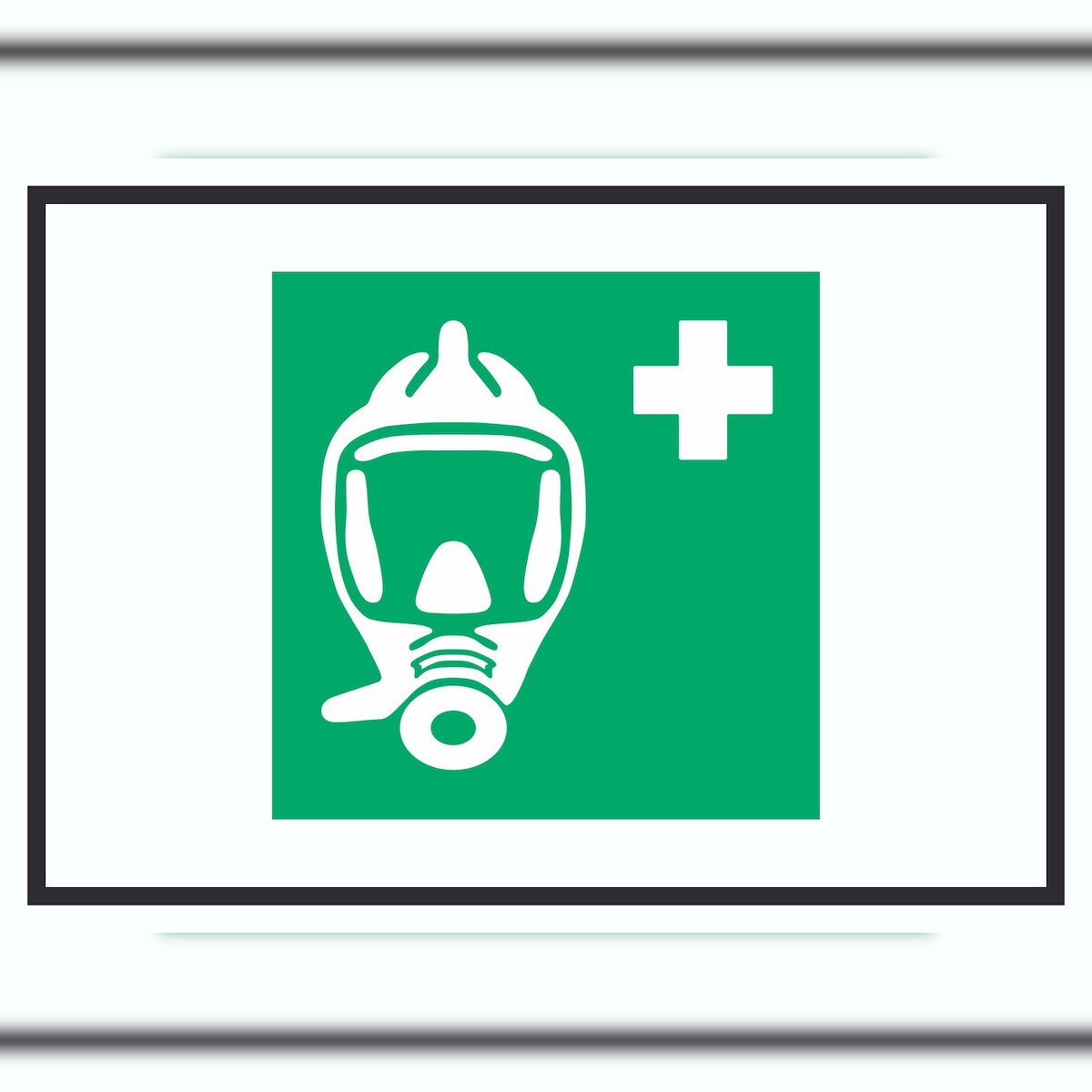 HB-Druck Atemschutzgerät Symbol A4 Rückseite selbstklebend Schild Image