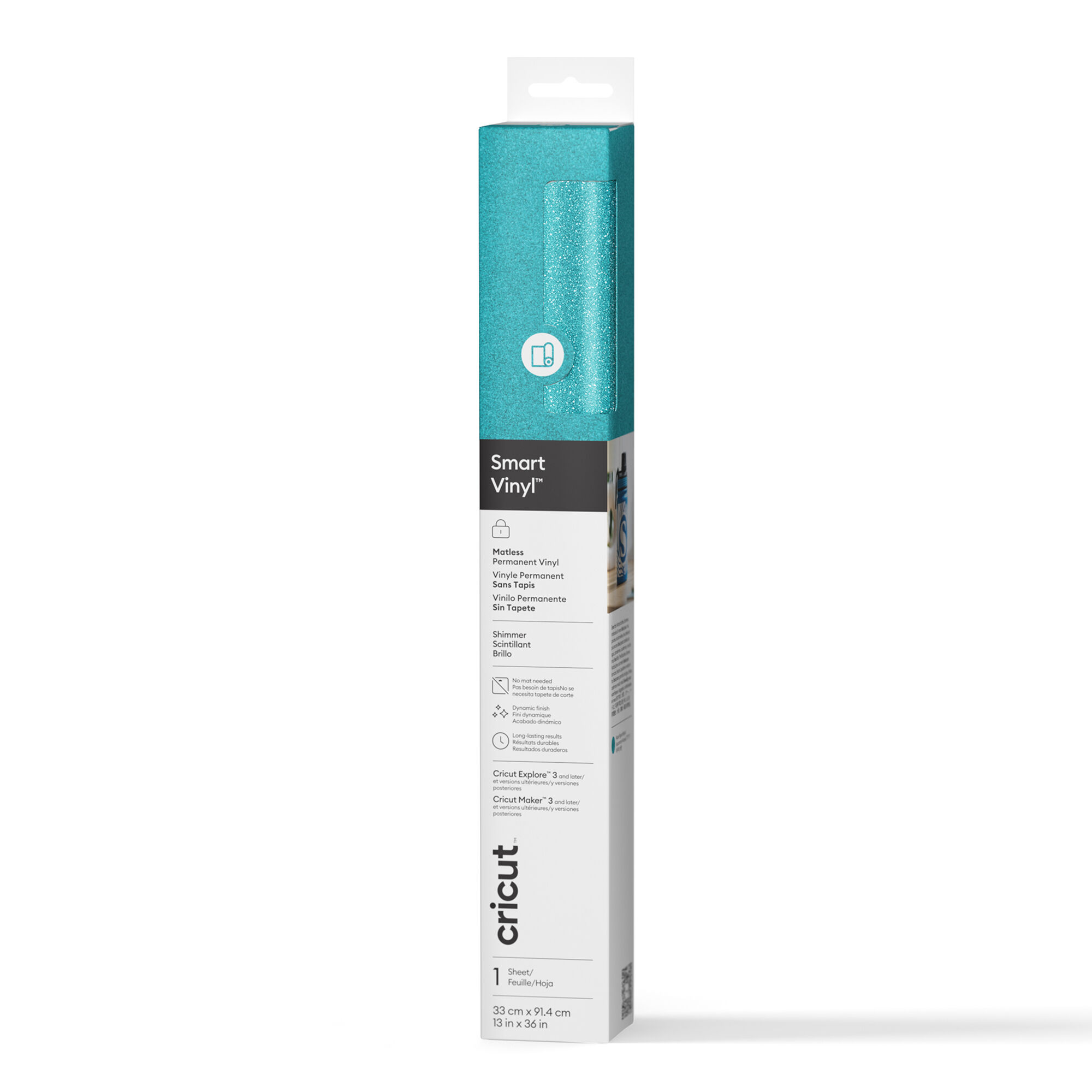 Cricut Smart Vinyl Shimmer | Permanent | 3 ft | Aqua