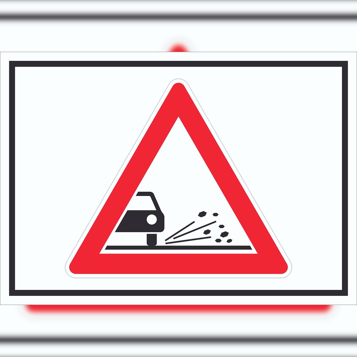 HB-Druck Schild Achtung Splitt Schotter Symbol A4 (210x297mm) Image