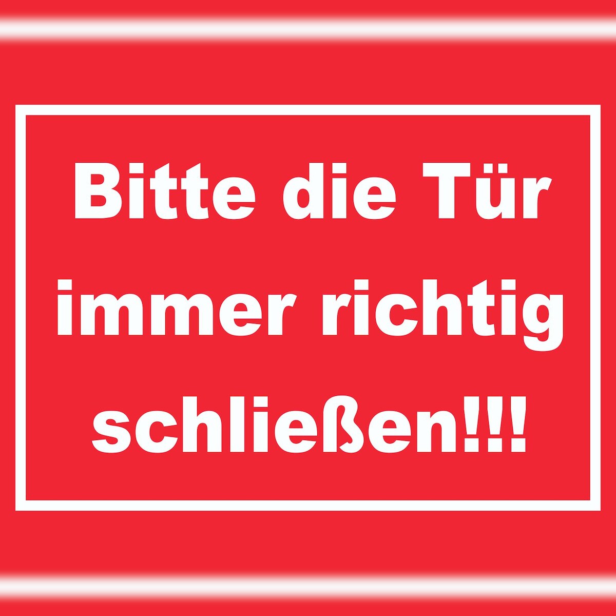HB-Druck Schild Bitte die Tür immer richtig weiss-rot A6 (105x148mm) Image