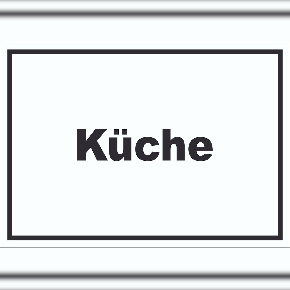HB-Druck Küche Schild mit Text Kitchen cucina waagerecht A5 Rückseite selbstklebend Image