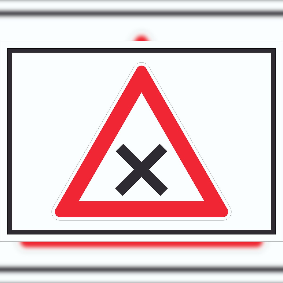HB-Druck Schild Achtung Kreuzung Vorfahrt rechts Symbol A4 (210x297mm) Image