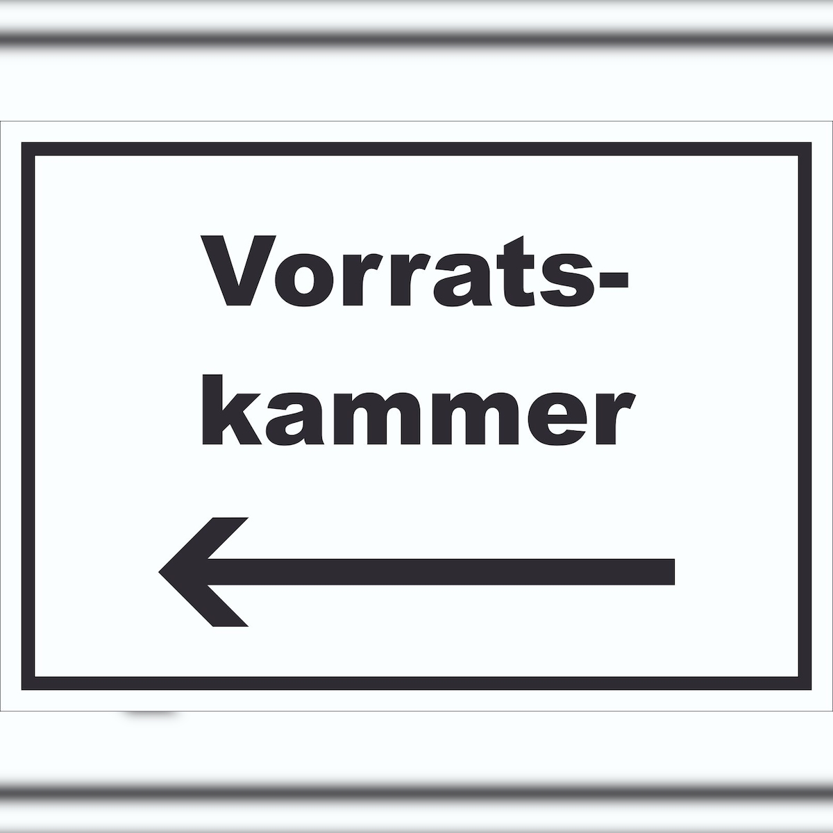 HB-Druck Vorratskammer Schild mit Text Richtungspfeil links Pantry Reserve waagerecht A5 (148x210mm) Image