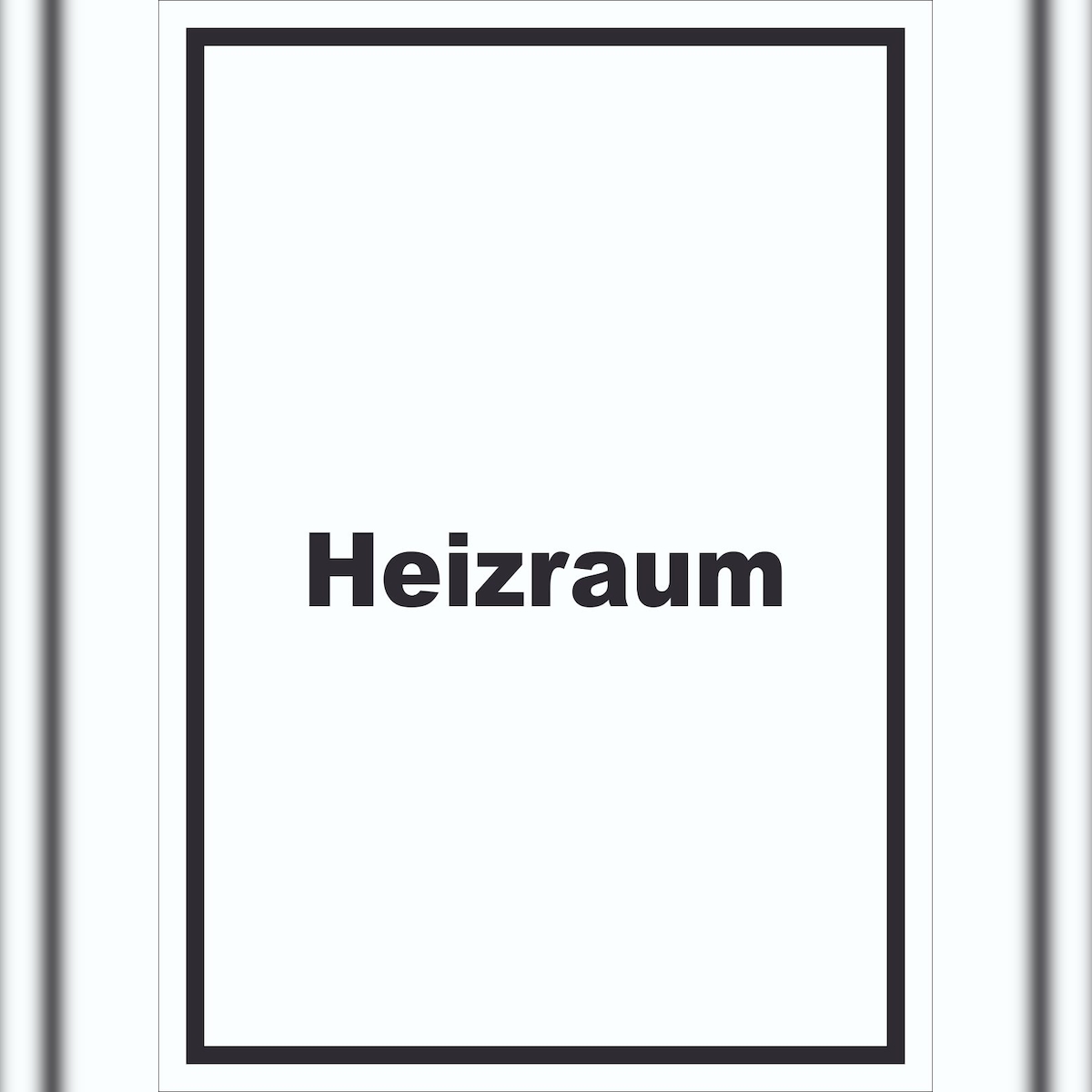 HB-Druck Heizraum Schild mit Text Heizung Wärme hochkant A4 Rückseite selbstklebend Image