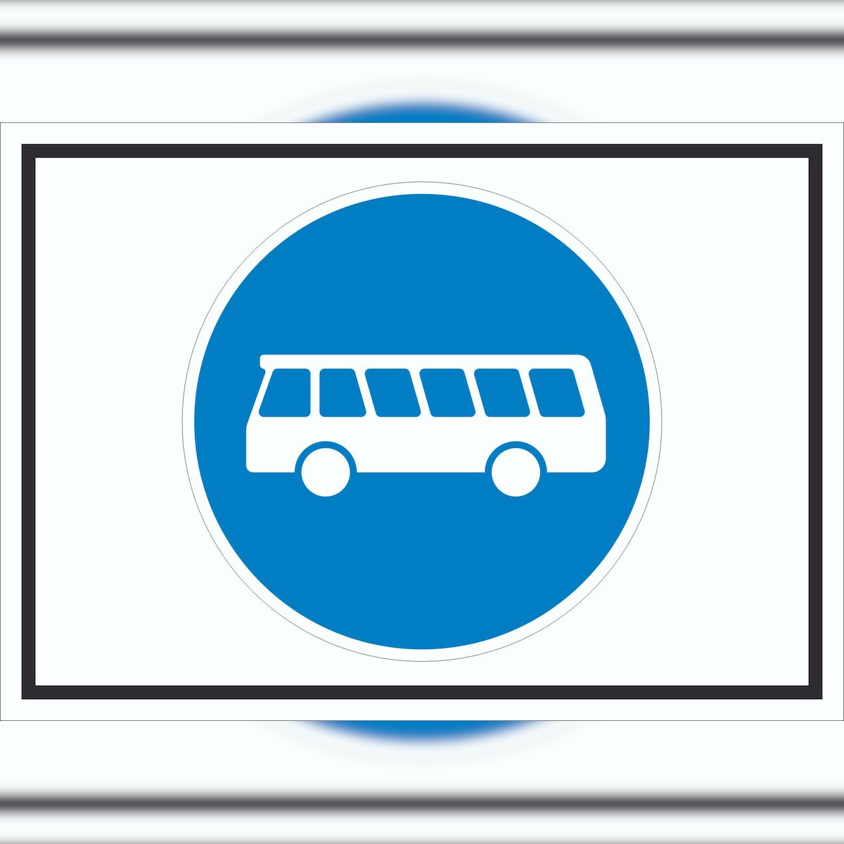 HB-Druck Schild Busfahrstreifen Symbol A1 Rückseite selbstklebend Image