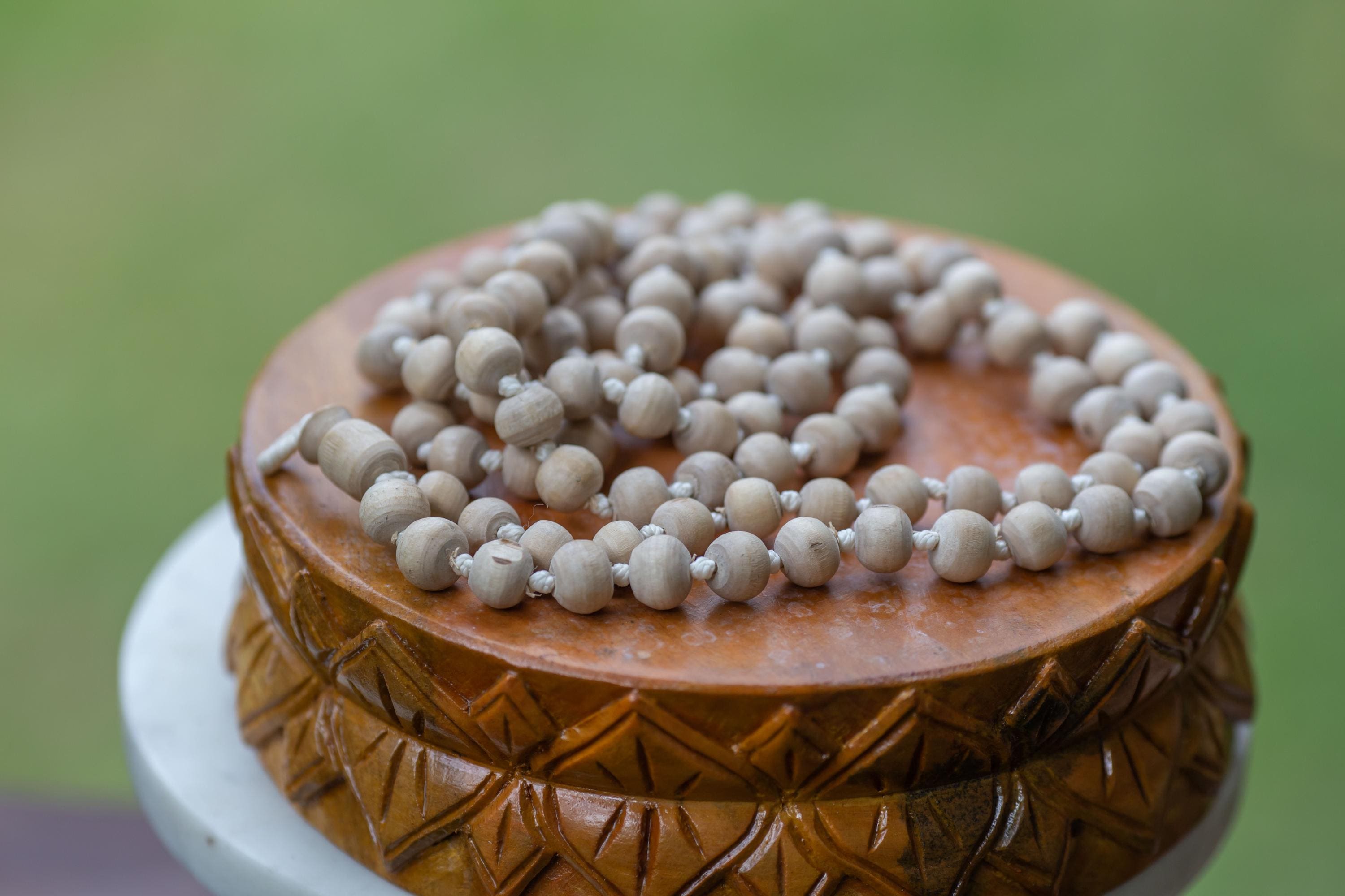 Japa mala, Pure Tulasi 108 perline, originale da Mayapur.Devotional Tulasi Mala, perline Mantra.